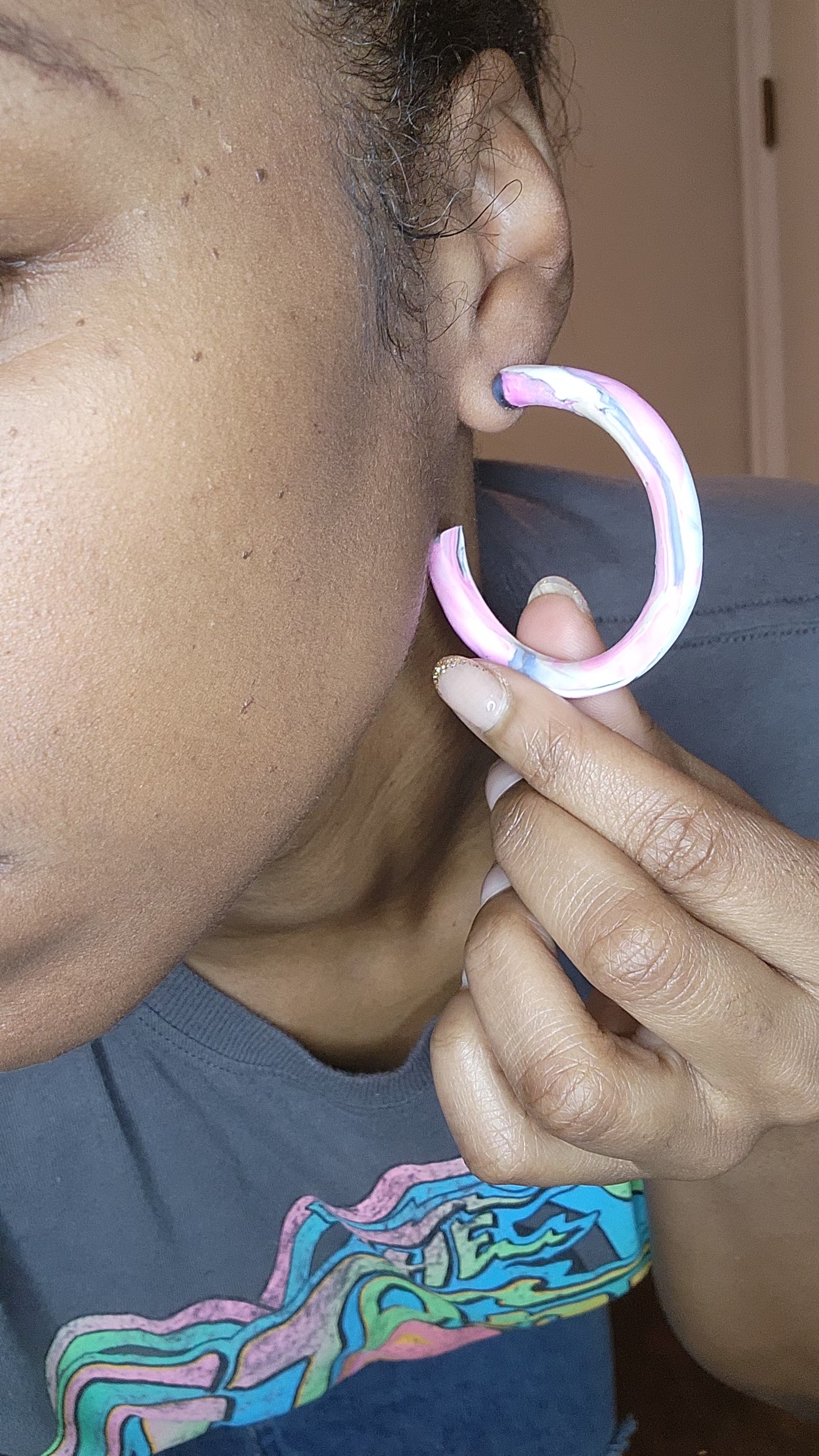Pink Water mix hoops