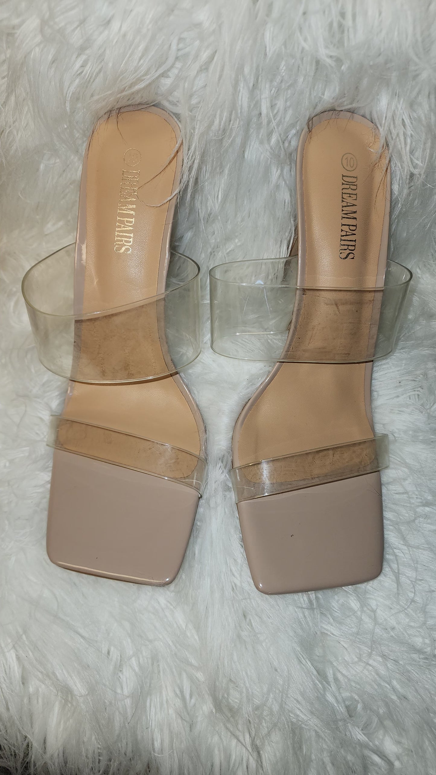 Nude clear sandal
