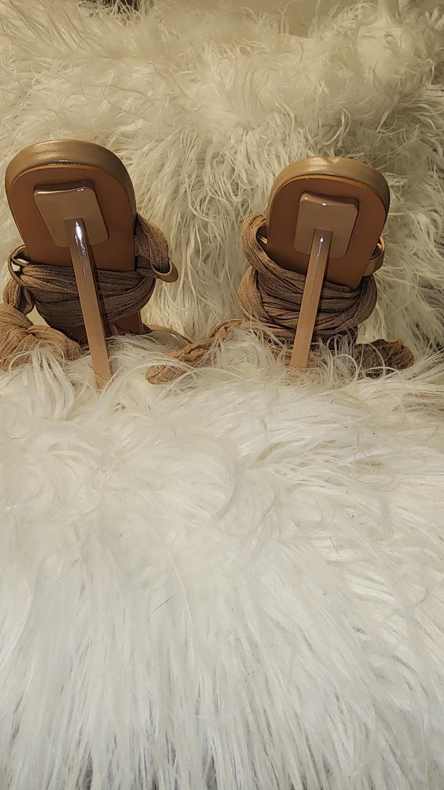 Nude wrap sandals
