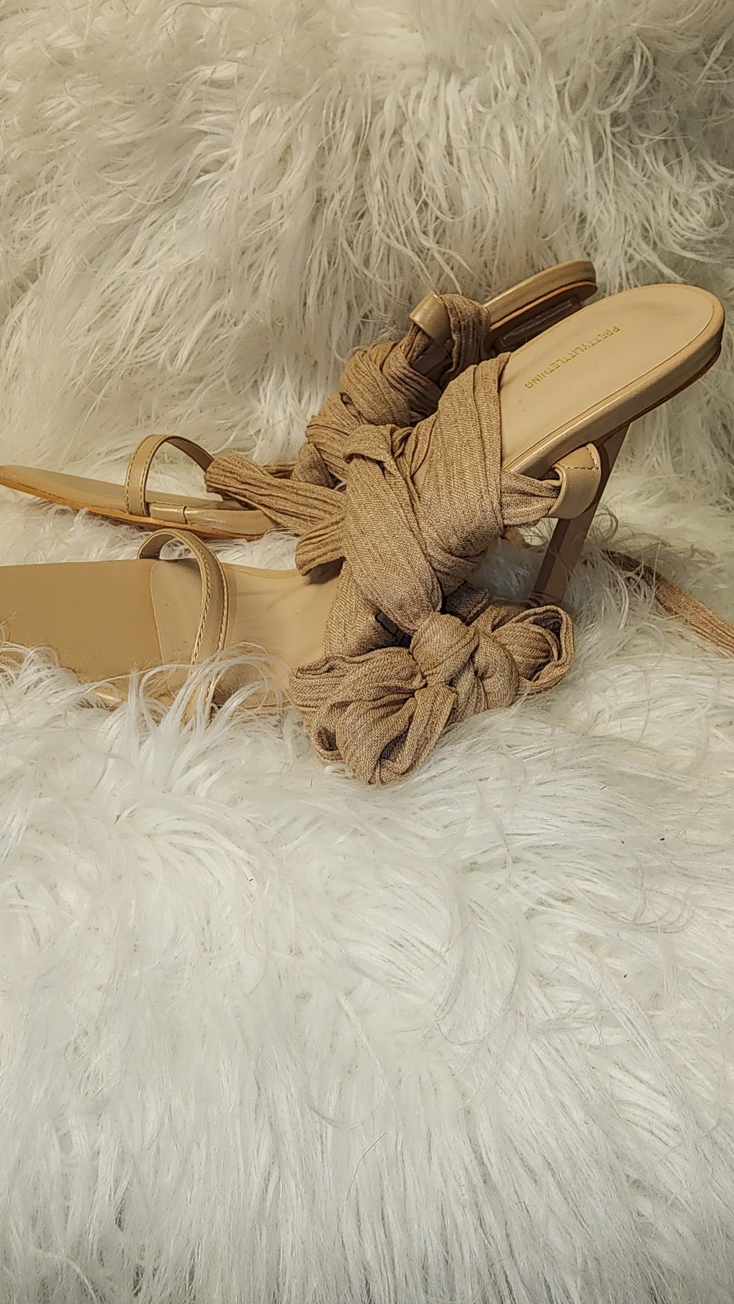 Nude wrap sandals