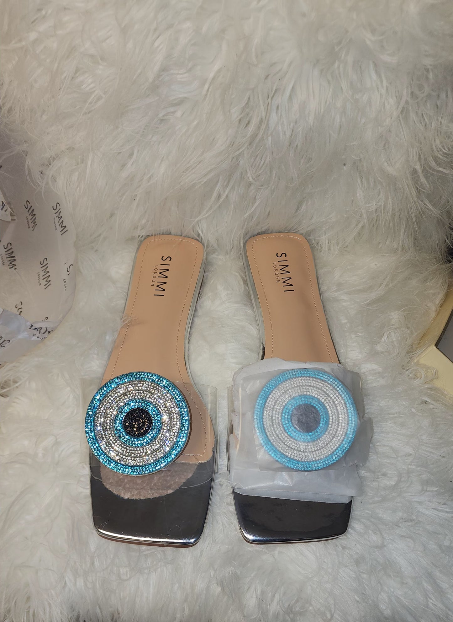 Circle blue silver